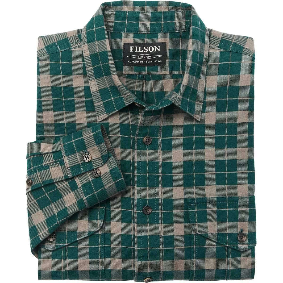 Filson Men's Button-Down Long-Sleeve Shirts Lightweight Alaskan Guide Shirt Men's 2 Filson Men's Button-Down Long-Sleeve Shirts Lightweight Alaskan Guide Shirt Men's - Image 2