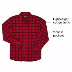 Filson Men's Button-Down Long-Sleeve Shirts Lightweight Alaskan Guide Shirt Men's 43 Filson Men's Button-Down Long-Sleeve Shirts Lightweight Alaskan Guide Shirt Men's -Filson Shop REDBLA D5