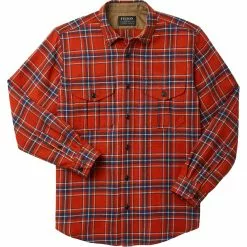 Filson Men's Button-Down Long-Sleeve Shirts Northwest Wool Shirt Men's -Filson Shop REDWHIBLU