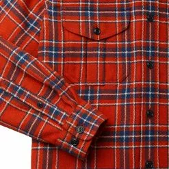 Filson Men's Button-Down Long-Sleeve Shirts Northwest Wool Shirt Men's -Filson Shop REDWHIBLU D2